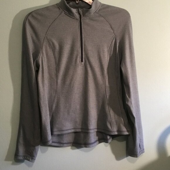 Avalanche Blue and White Striped Quarter Zip Pullover - Picture 1 of 9